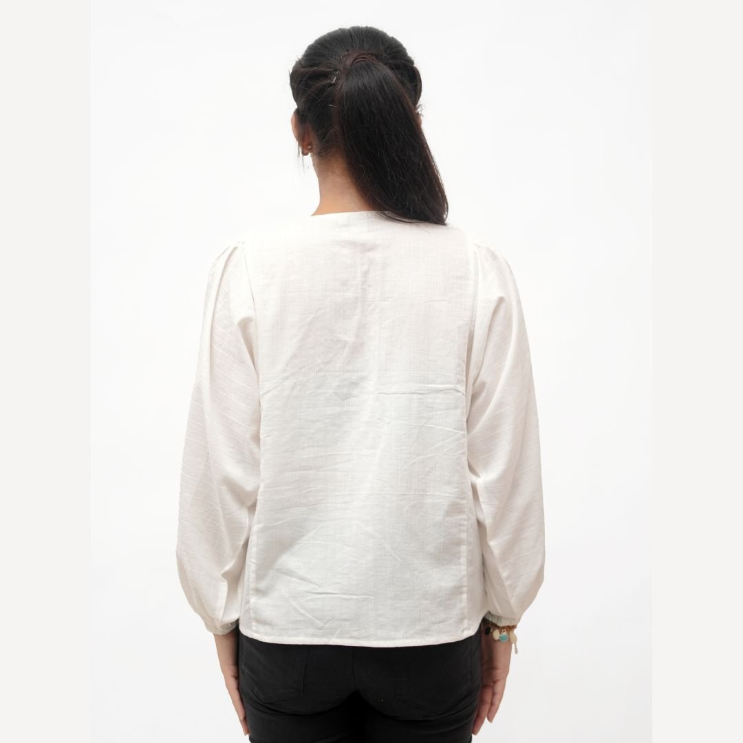 Relaxed Fit Gathered Tunic Top - Image 3