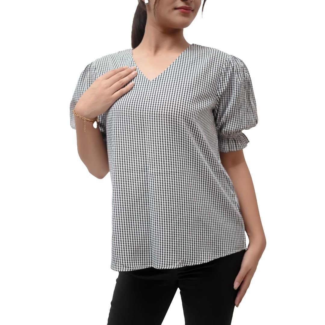 Black Check Top