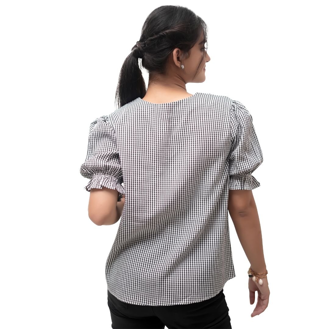 Black Check Top - Image 4