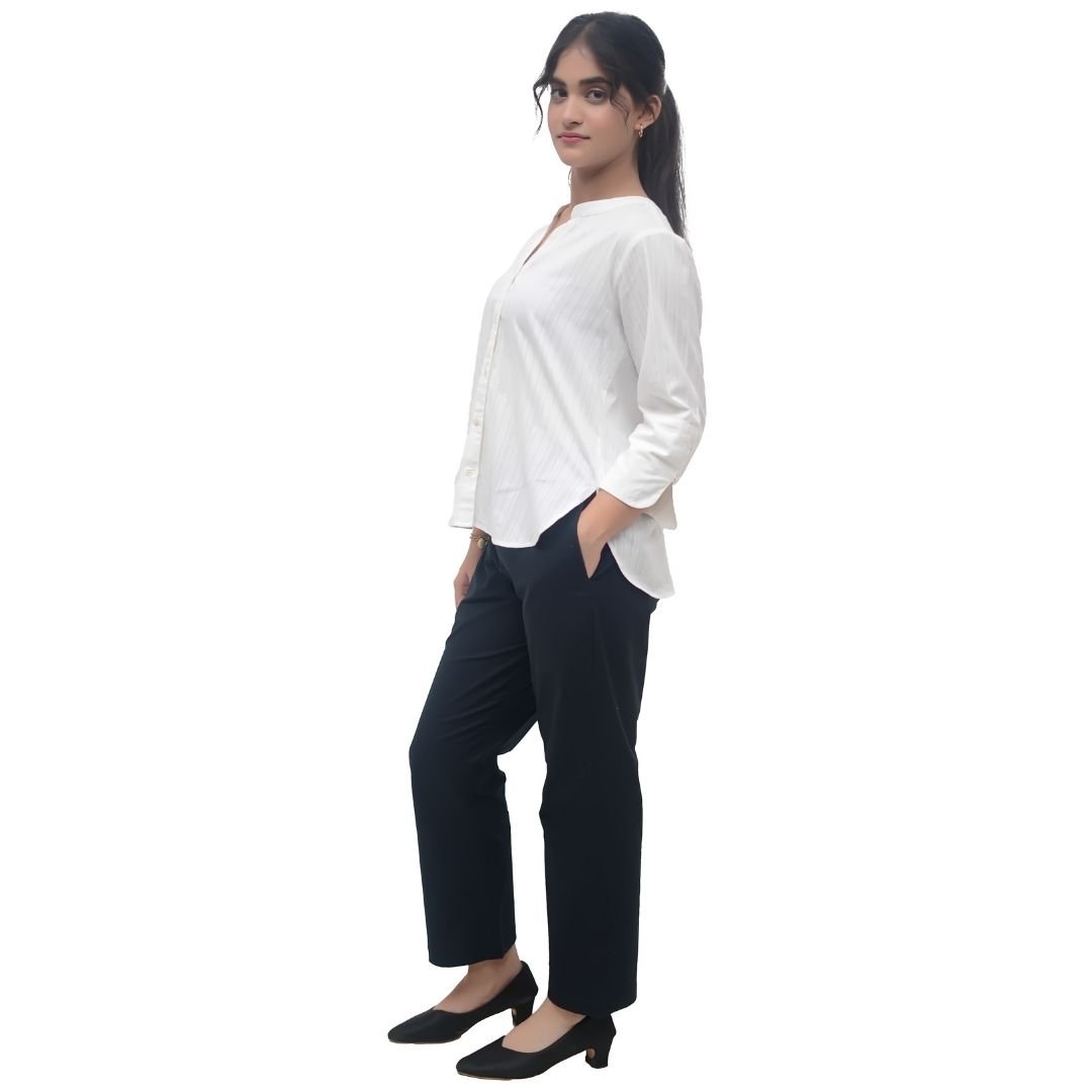 White Cotton Blend Shirt - Image 5